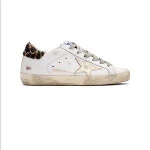 Golden Goose White Gold Giraffe Superstar Sneakers